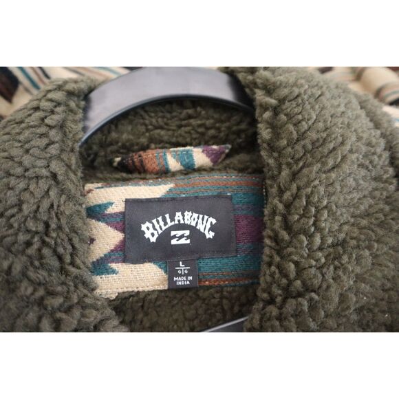 Billabong ABYJK00184 Men's Sz L Gravel Brown Multi Barlow Sherpa Jacket - Picture 3 of 14